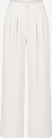 fashionshowcase Wide Leg Bukser med lægfolder 'ALYA' i hvid: forside