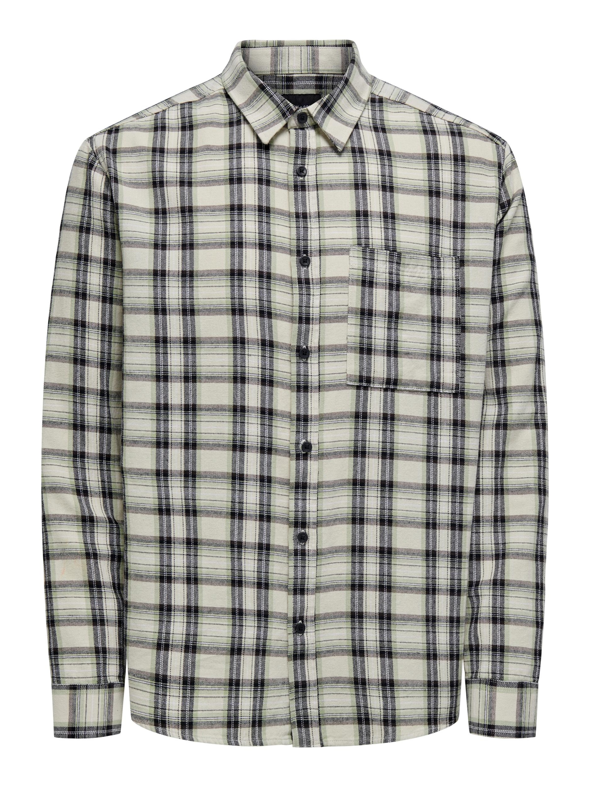 Coupe regular Chemise 'LESTER' Only & Sons en gris : devant