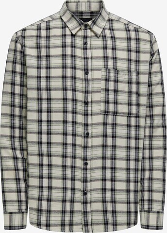 Coupe regular Chemise 'LESTER' Only & Sons en gris : devant