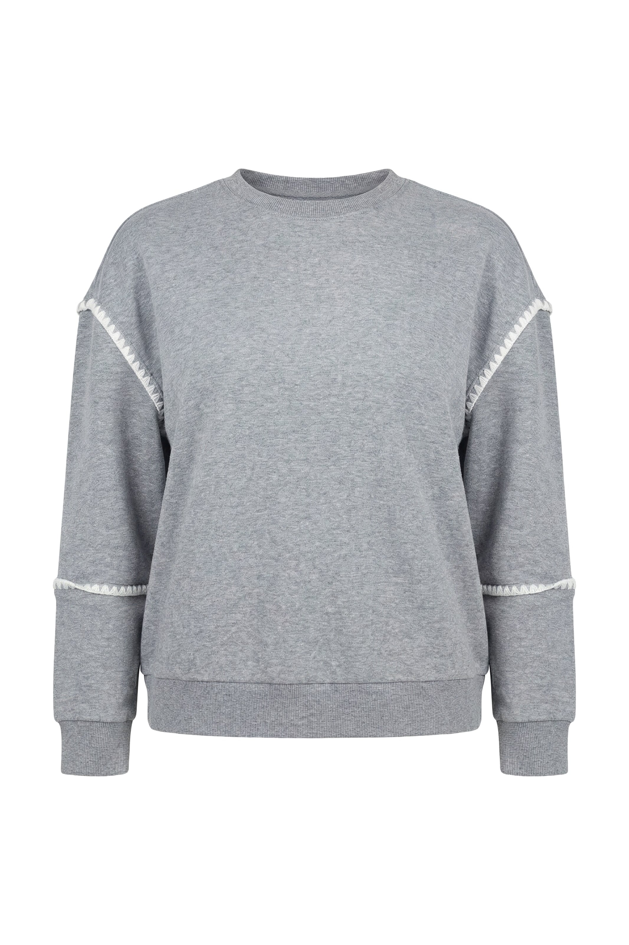 Ulla Popken Sweatshirt in Grau: Vorderseite