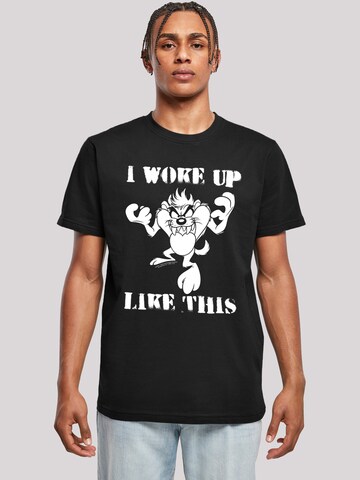 T-Shirt 'Looney Tunes Taz I Woke Up Like This' F4NT4STIC en noir : devant