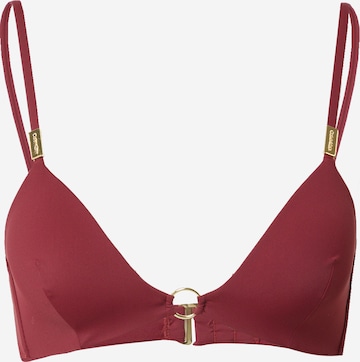 Calvin Klein Swimwear - Triangular Top de biquíni em vermelho: frente