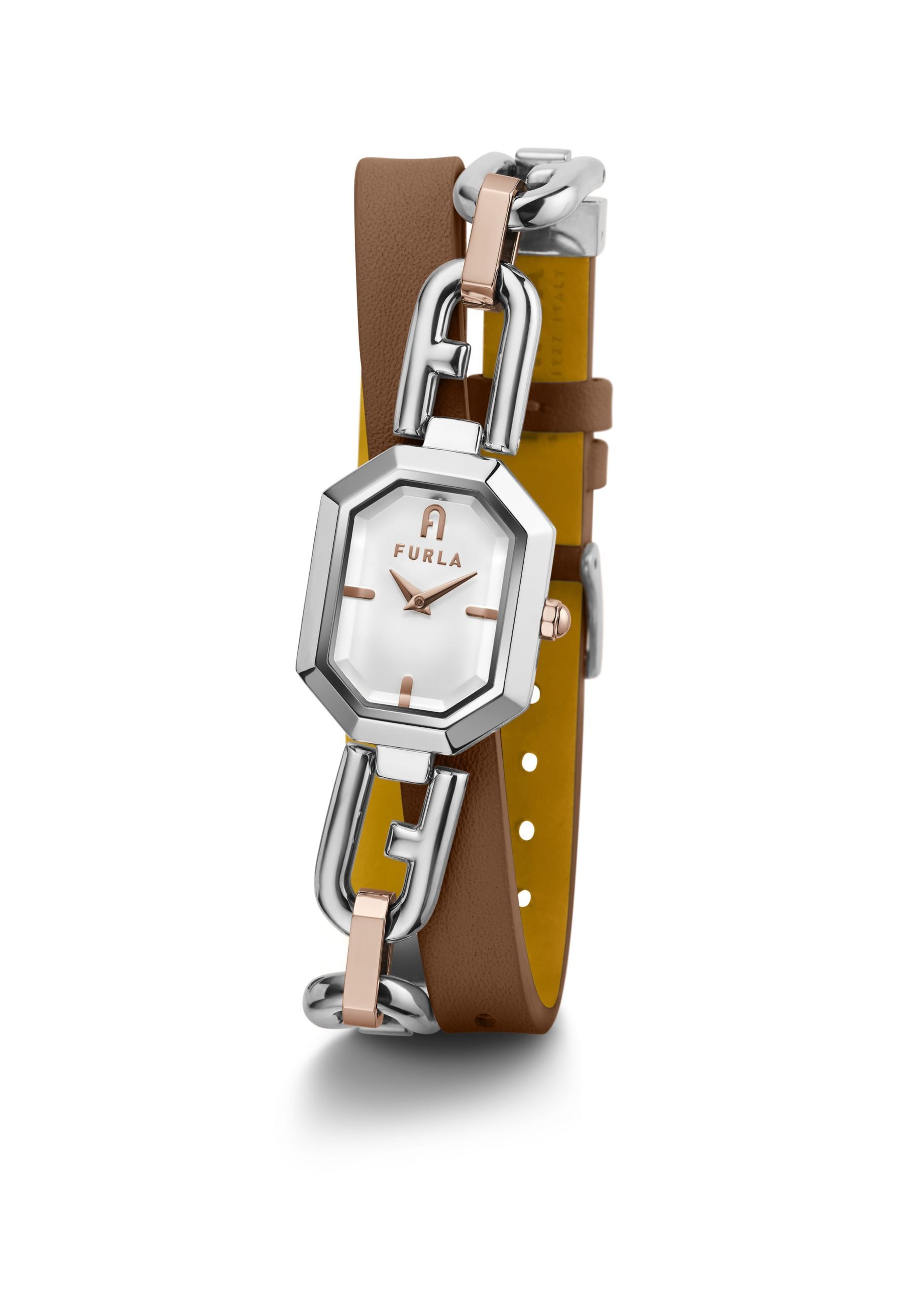 FURLA Analoguhr 'Octagonal' in Braun