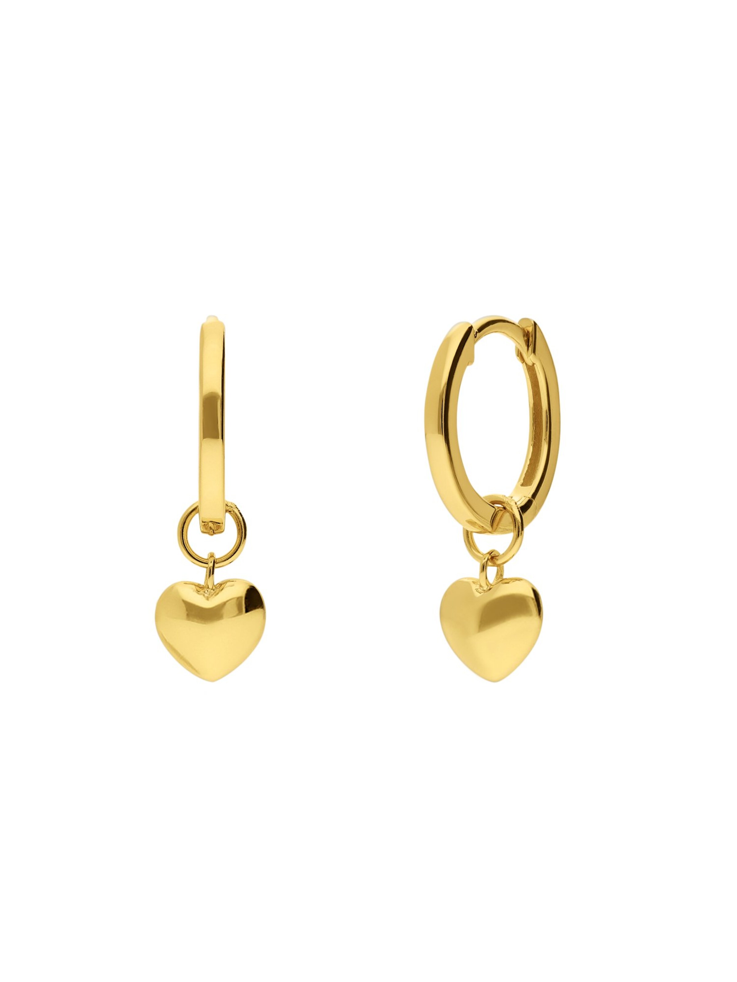 Lucardi Earrings 'Herz' in Gold: front