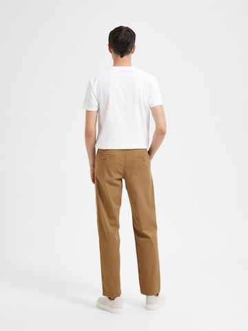 SELECTED HOMME Regular Chino Pants 'New Miles' in Brown