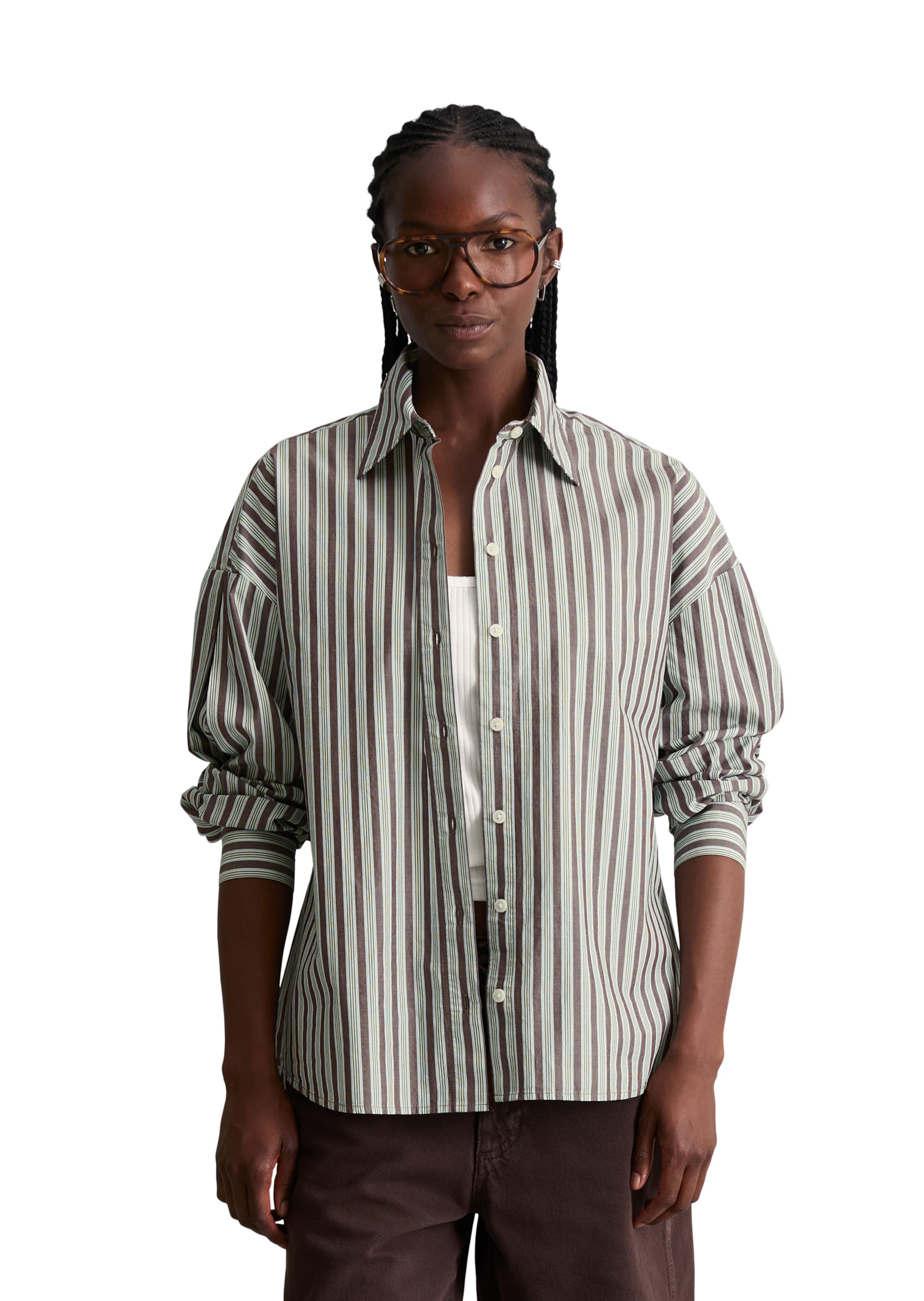 Marc O'Polo DENIM Bluse in Braun: Vorderseite