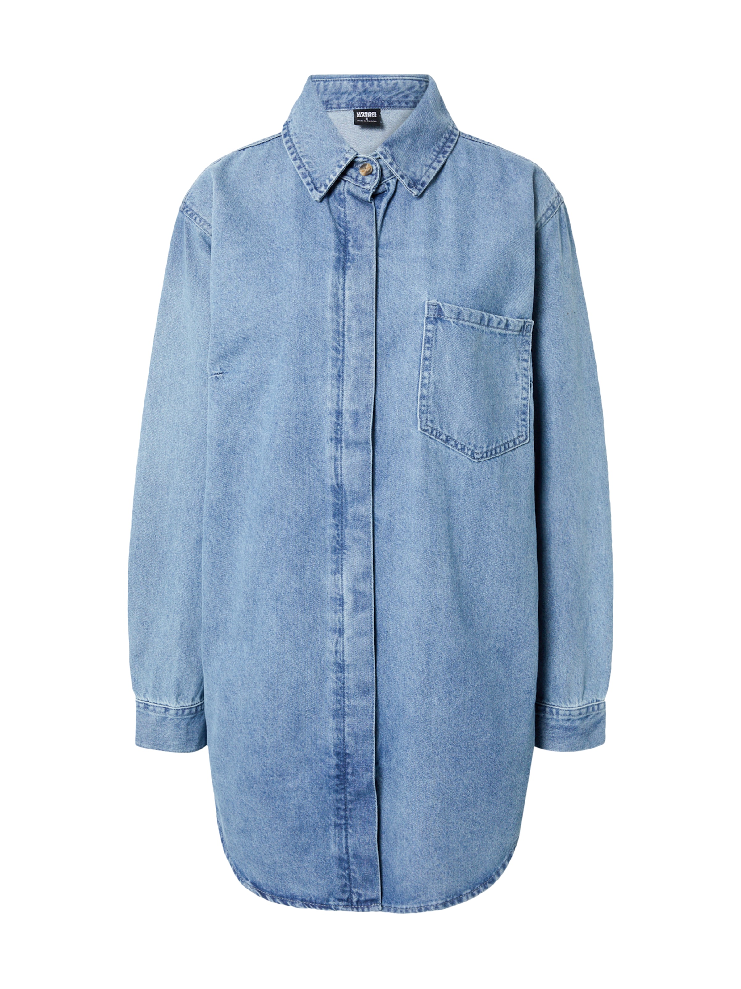 Urban Classics Shirt dress in Blue: front