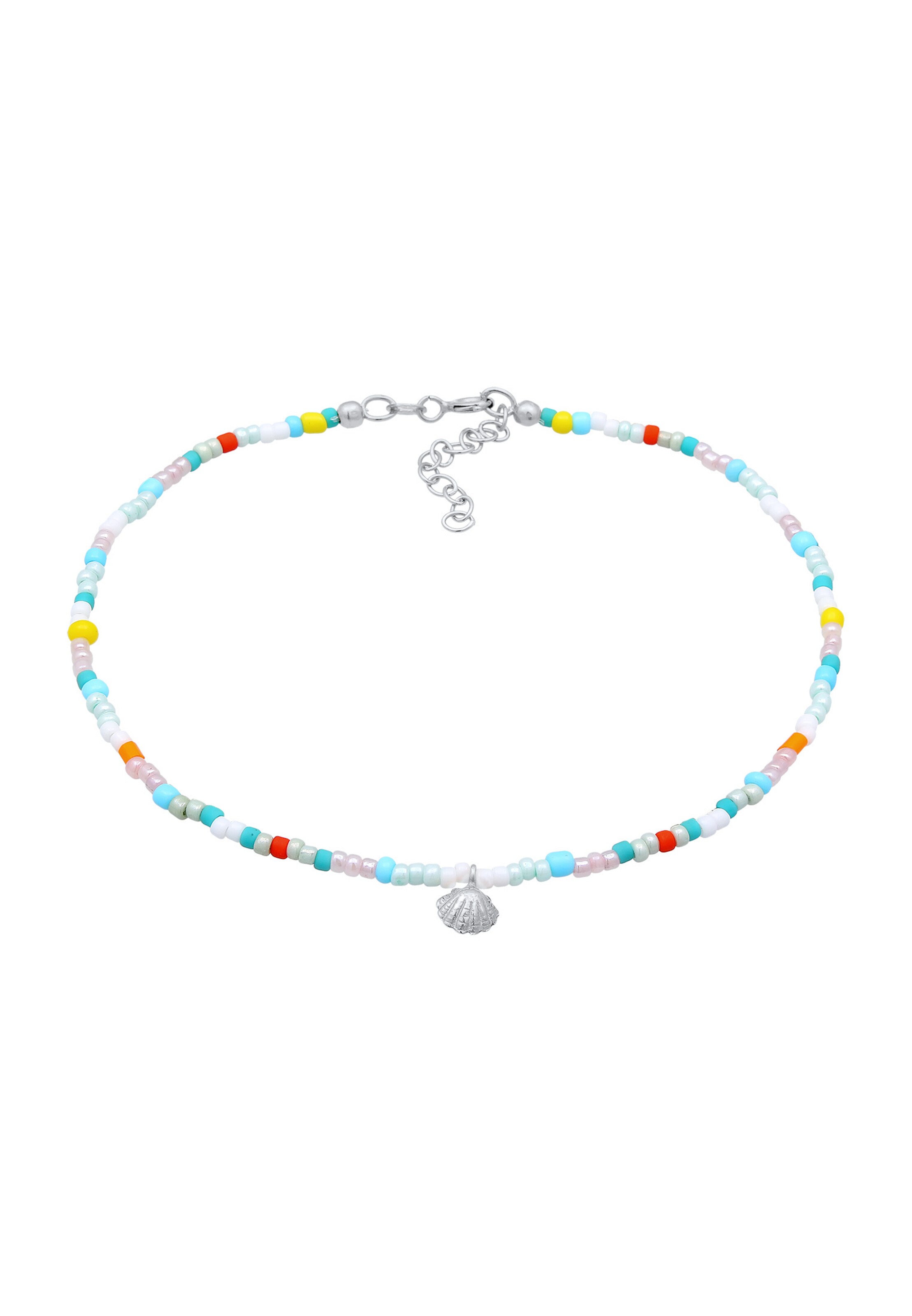 ELLI Fußschmuck in hellblau / gelb / rot / silber, Produktansicht