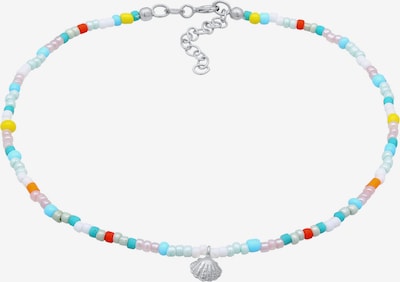 ELLI Fußschmuck in hellblau / gelb / rot / silber, Produktansicht