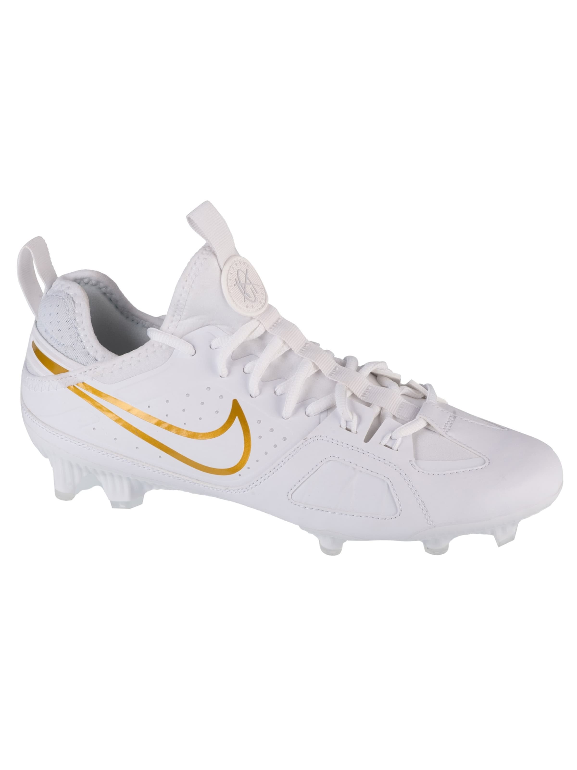 NIKE Soccer Cleats 'Nike Huarache 9 Varsity Lax FG' in White: front
