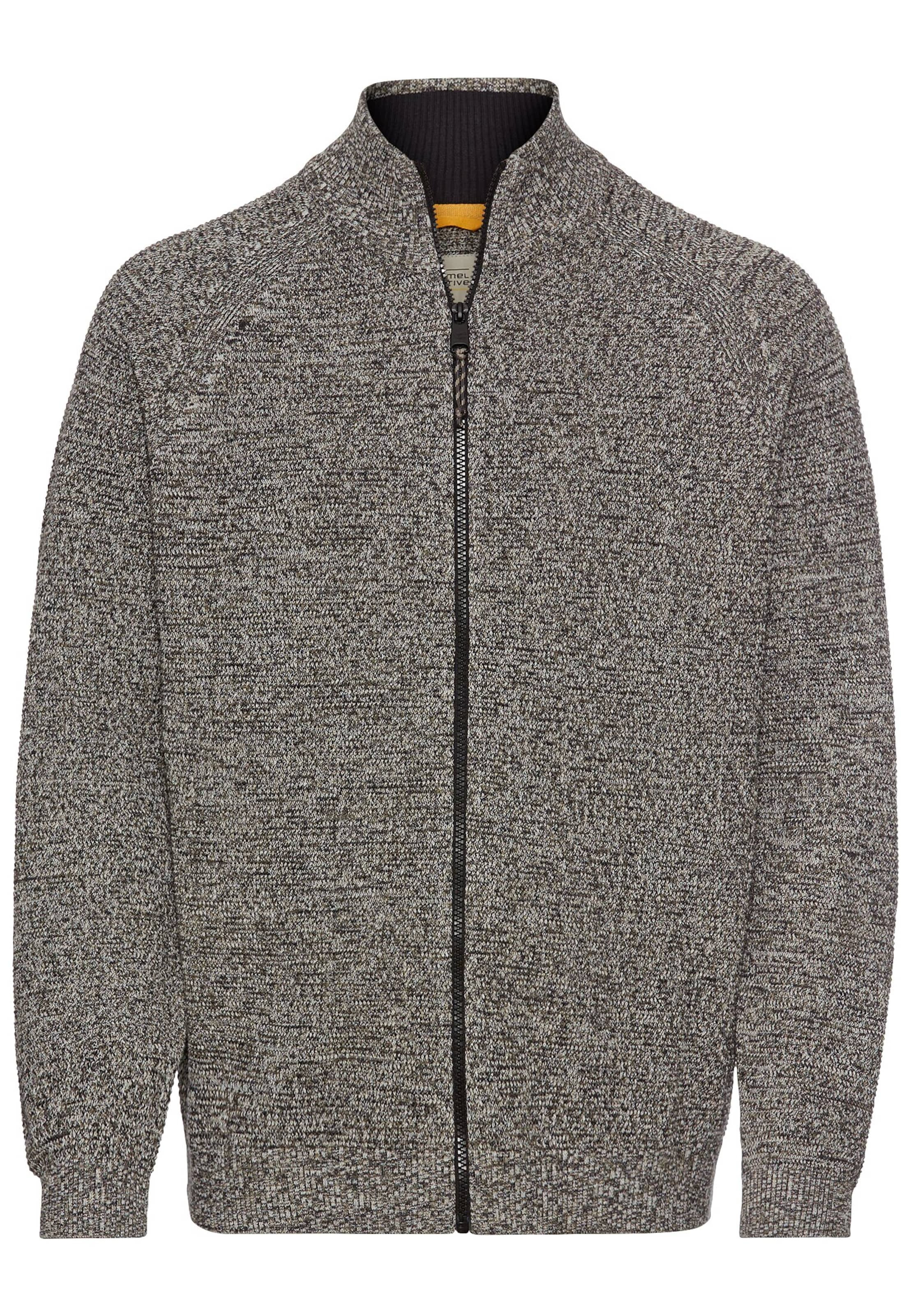 CAMEL ACTIVE Πλεκτή ζακέτα σε πράσινο: μπροστά