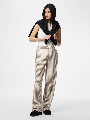PIECES Loose fit Trousers 'PCSTINNA' in Brown