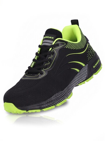 Eliworx Sneakers 'Arbeitsschuhe Damen S1 PL - Onyx Pro Atmungsaktiv - Stahlkappe - Besonders Rutschhemmend' in Green: front