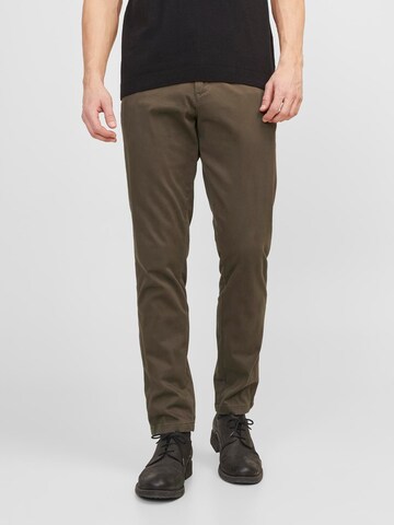 JACK & JONES Slimfit Παντελόνι τσίνο 'JJIMarco Bowie' σε καφέ: μπροστά