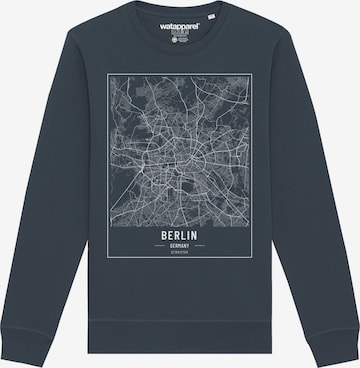 Sweat-shirt ' City maps Berlin Landkarte ' Watapparel en gris : devant