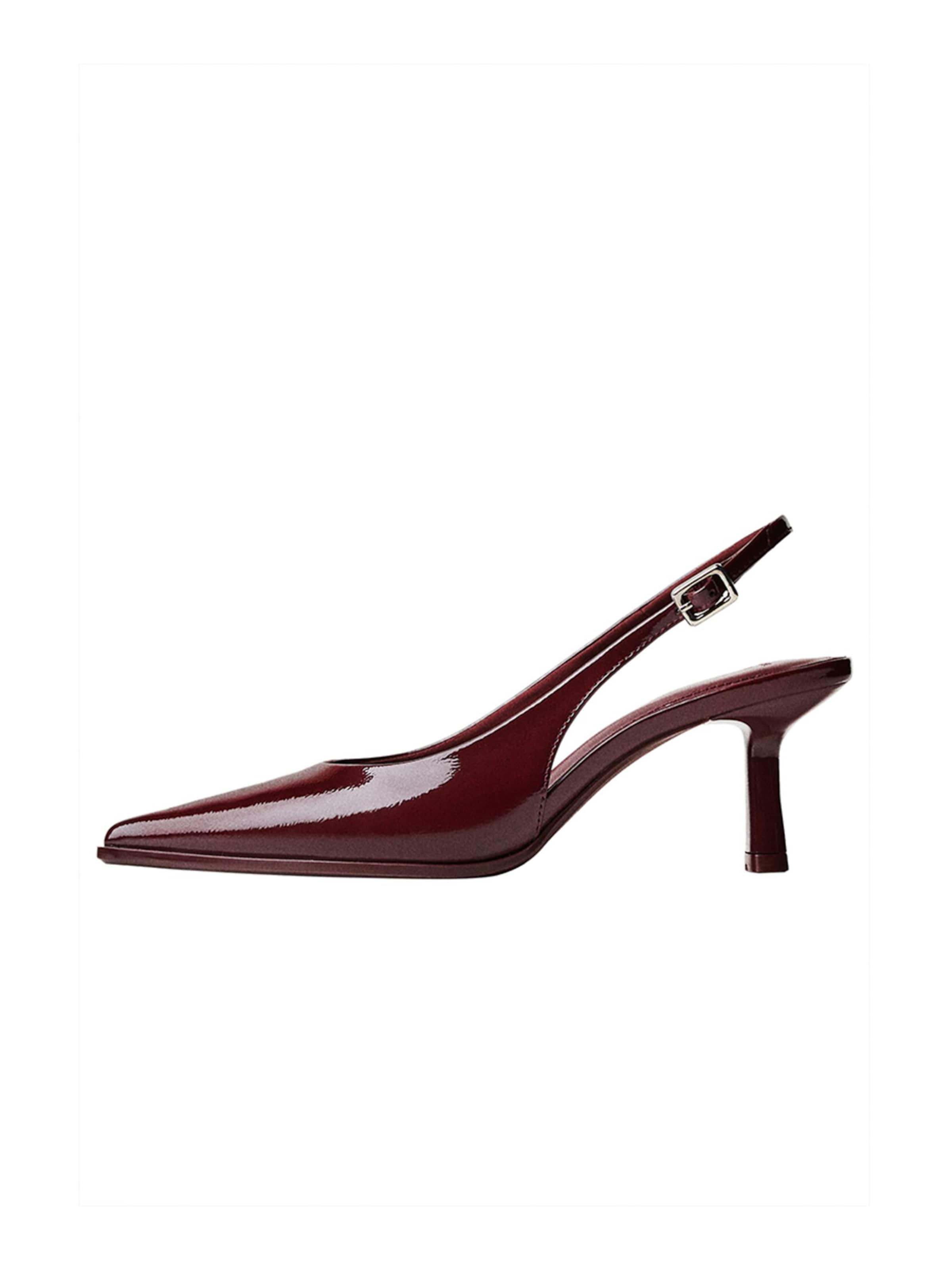 Bershka Čevlji s peto in s paščki | rdeča barva