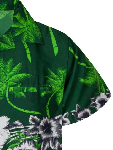 King Kameha Shirt 'Flower Chest' in Grün