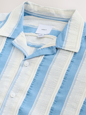 Next Regular fit Button Up Shirt in Blue