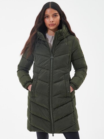 Barbour International Winter Coat in Green: front