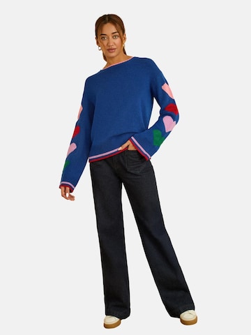 love & roses Sveter - Modrá: predná strana