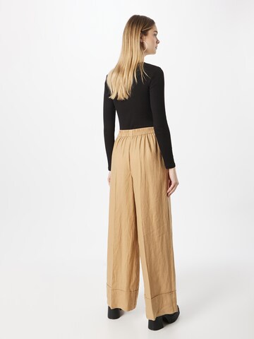 Wide Leg Pantalon à plis UNITED COLORS OF BENETTON en beige