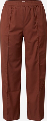 Wide Leg Pantalon à plis Cotton On Curve en marron : devant