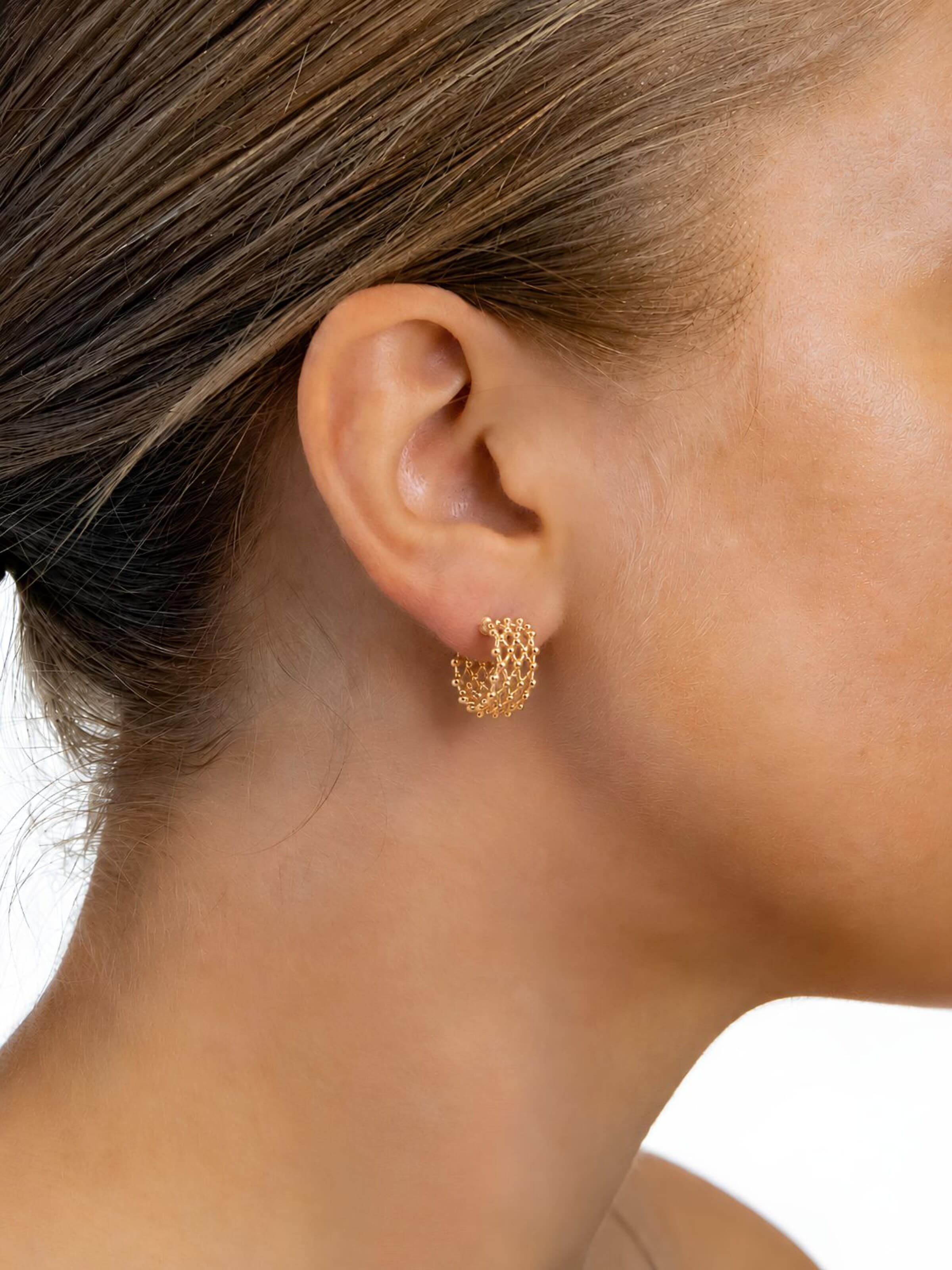 Boucles d'oreilles 'Frida' Fräulein Wunder en or : devant