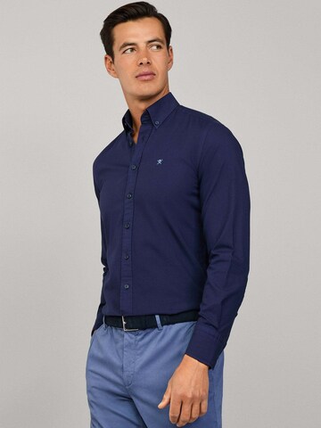 Hackett London Regular Fit Hemd 'Ess' in Blau