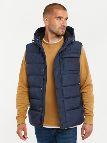 Threadbare Vest 'Ritcher' in Blue: front