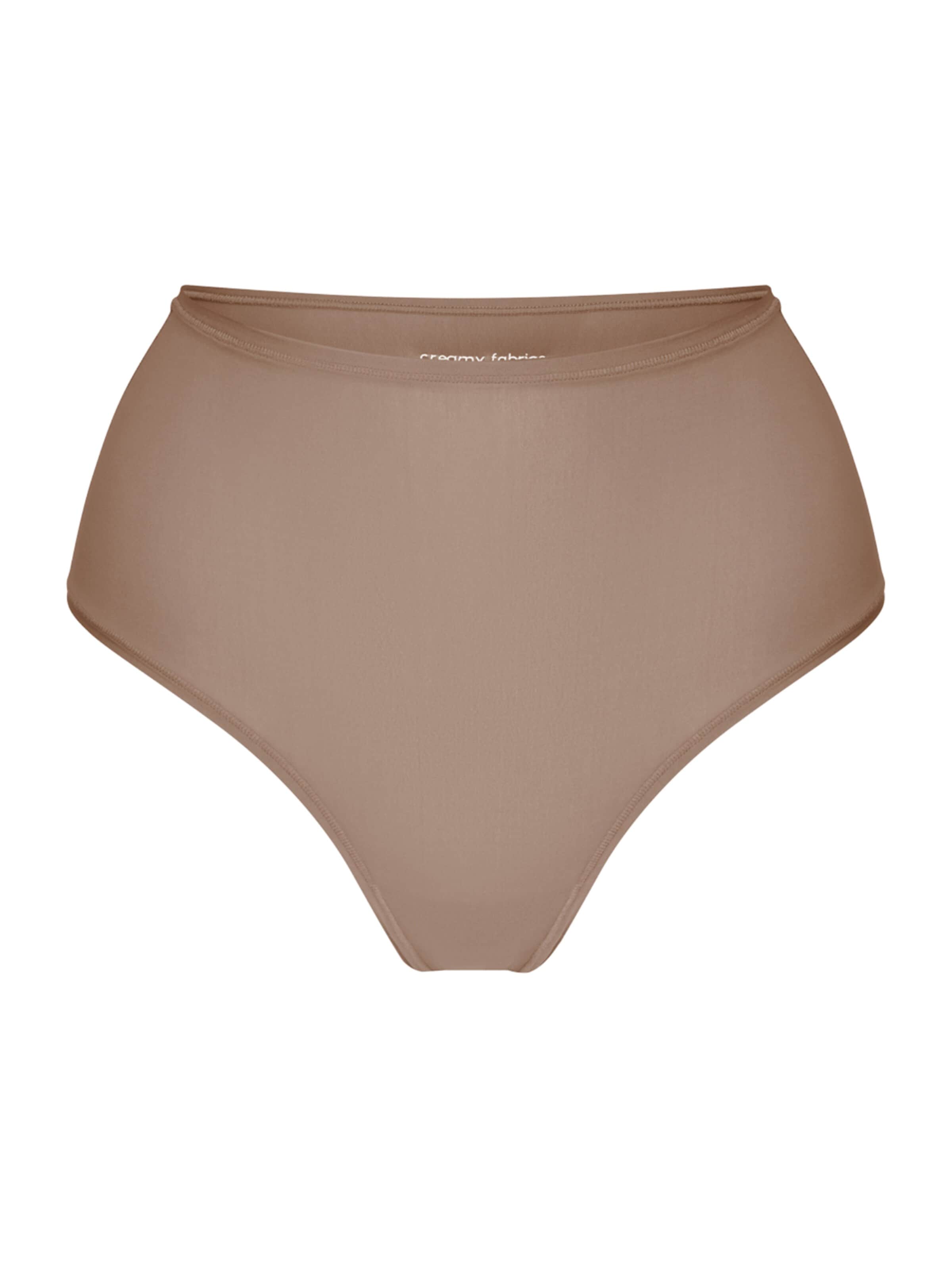 Slip 'Hight-Waist Tanga' cfab (formerly creamy fabrics) en marron : devant
