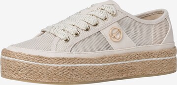 Baskets basses TAMARIS en beige : devant