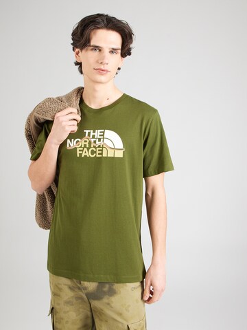 žalia THE NORTH FACE Marškinėliai 'MOUNTAIN LINE': priekis