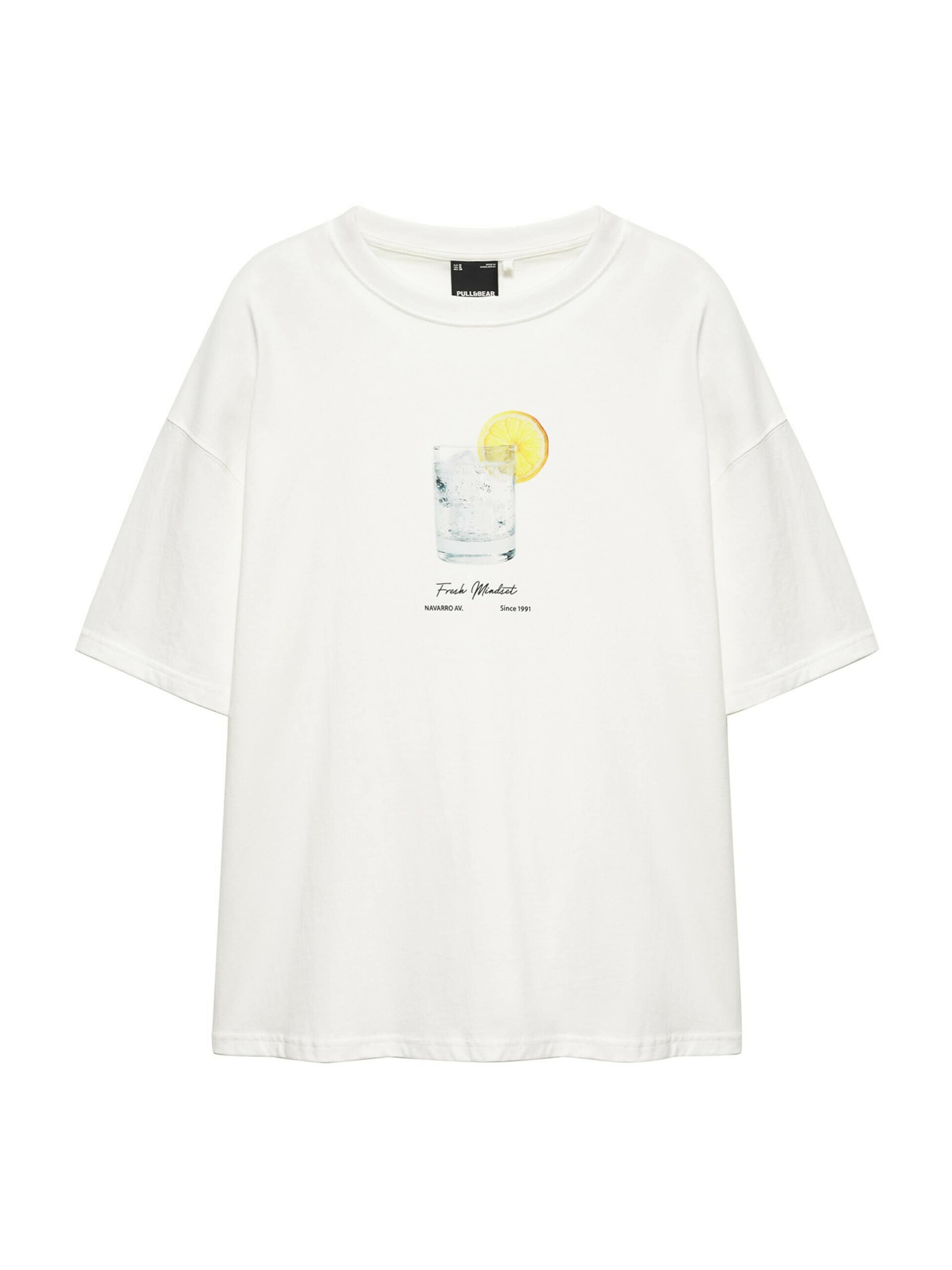Pull&Bear Majica v velikosti XS  | rumena / svetlo siva / črna / bela barva, Prikaz izdelka
