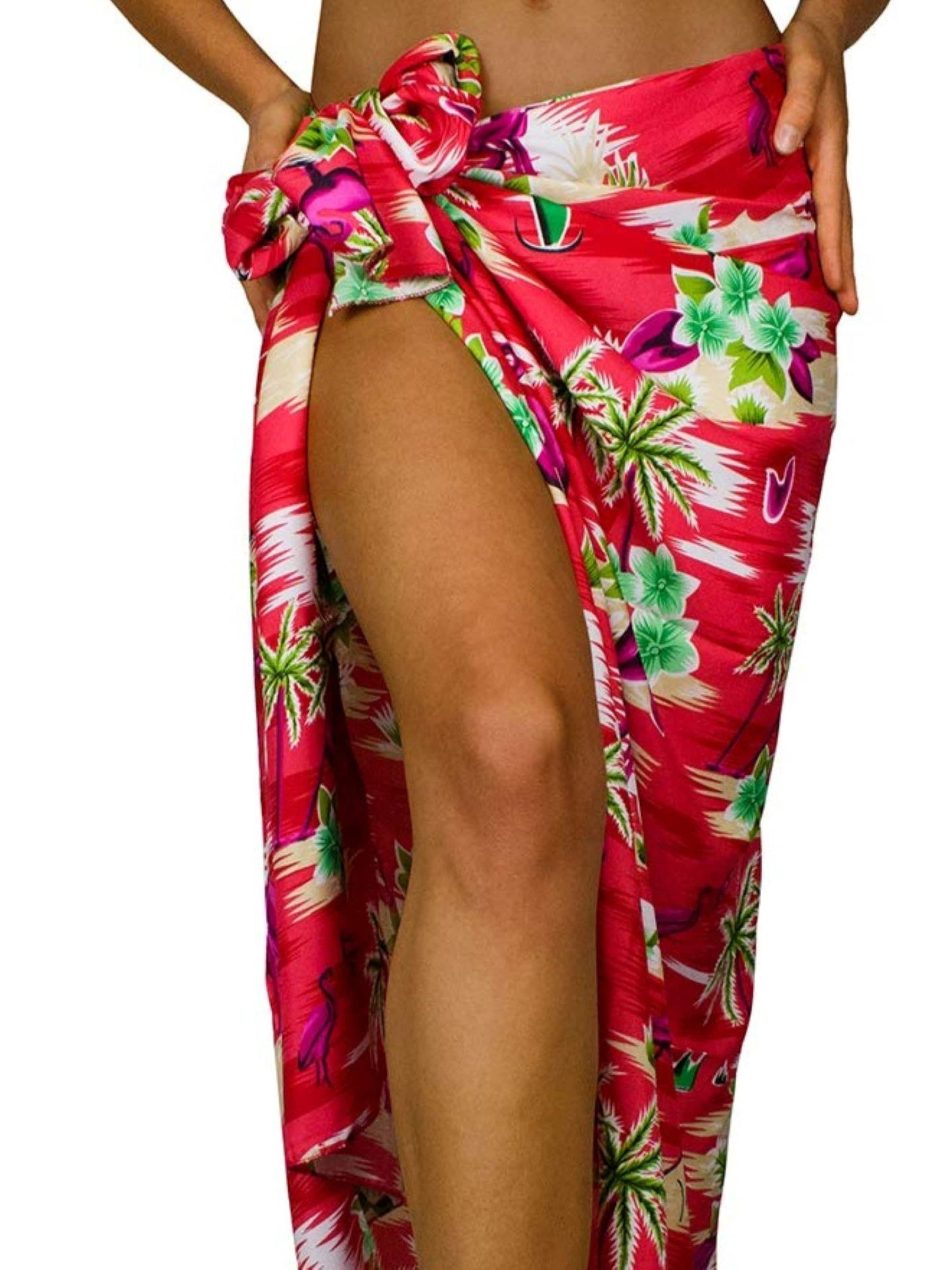 King Kameha Scarf 'Flamingos' in Red