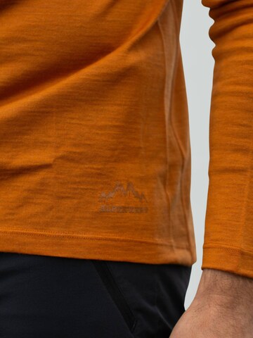 Alpenwert Shirt 'Zip Longsleeve Herren 100% Merino' in Orange