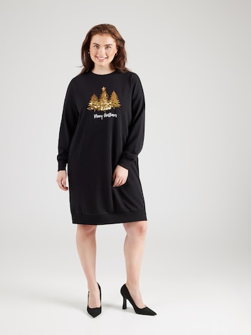 ONLY Carmakoma - Vestido 'CARXMAS' en negro: frente
