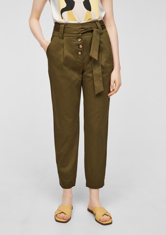 COMMA Tapered Broek in Groen: voorkant