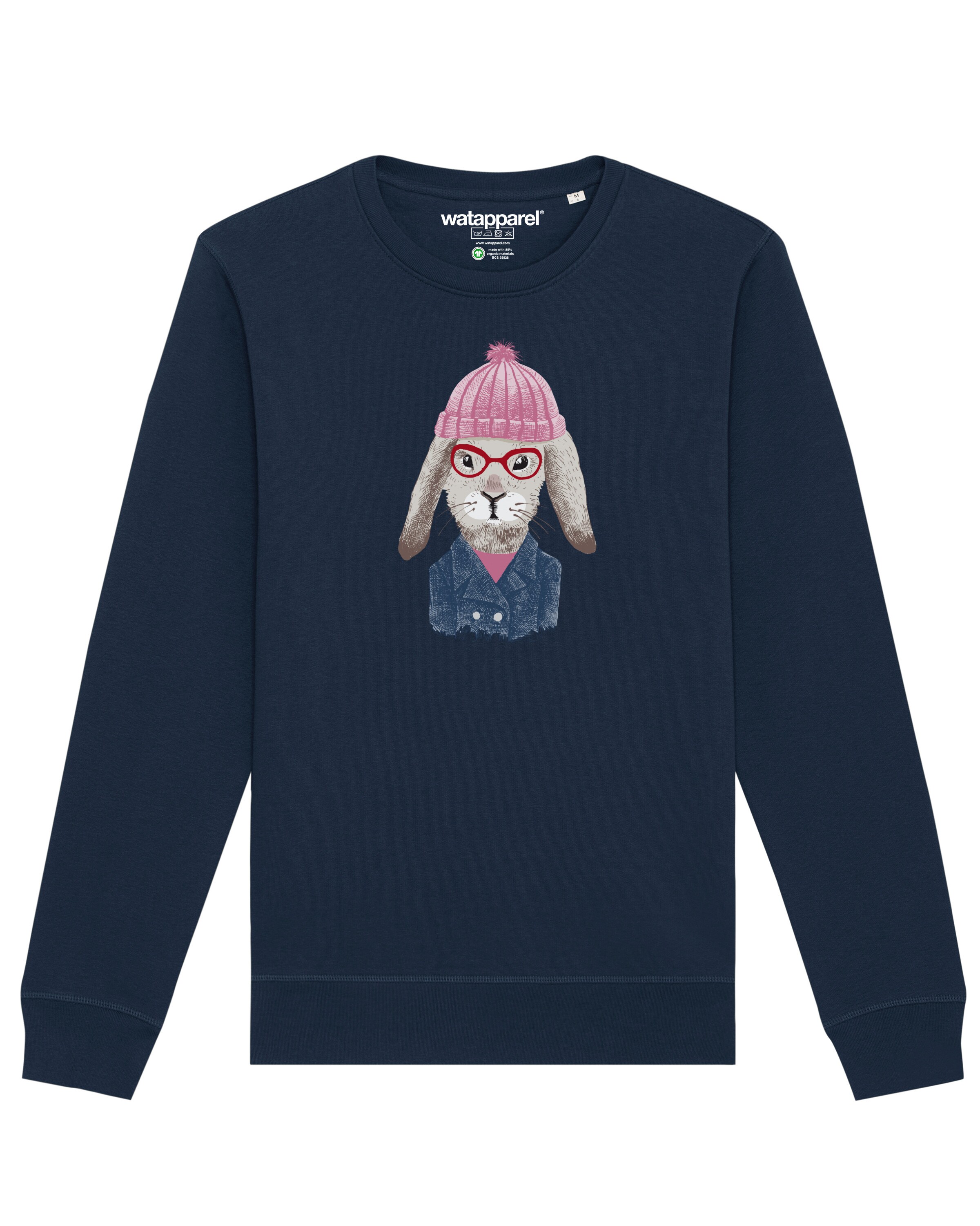 Sweat-shirt ' Hase ' Watapparel en bleu : devant
