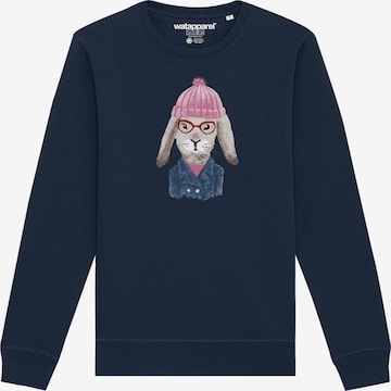 Sweat-shirt ' Hase ' Watapparel en bleu : devant
