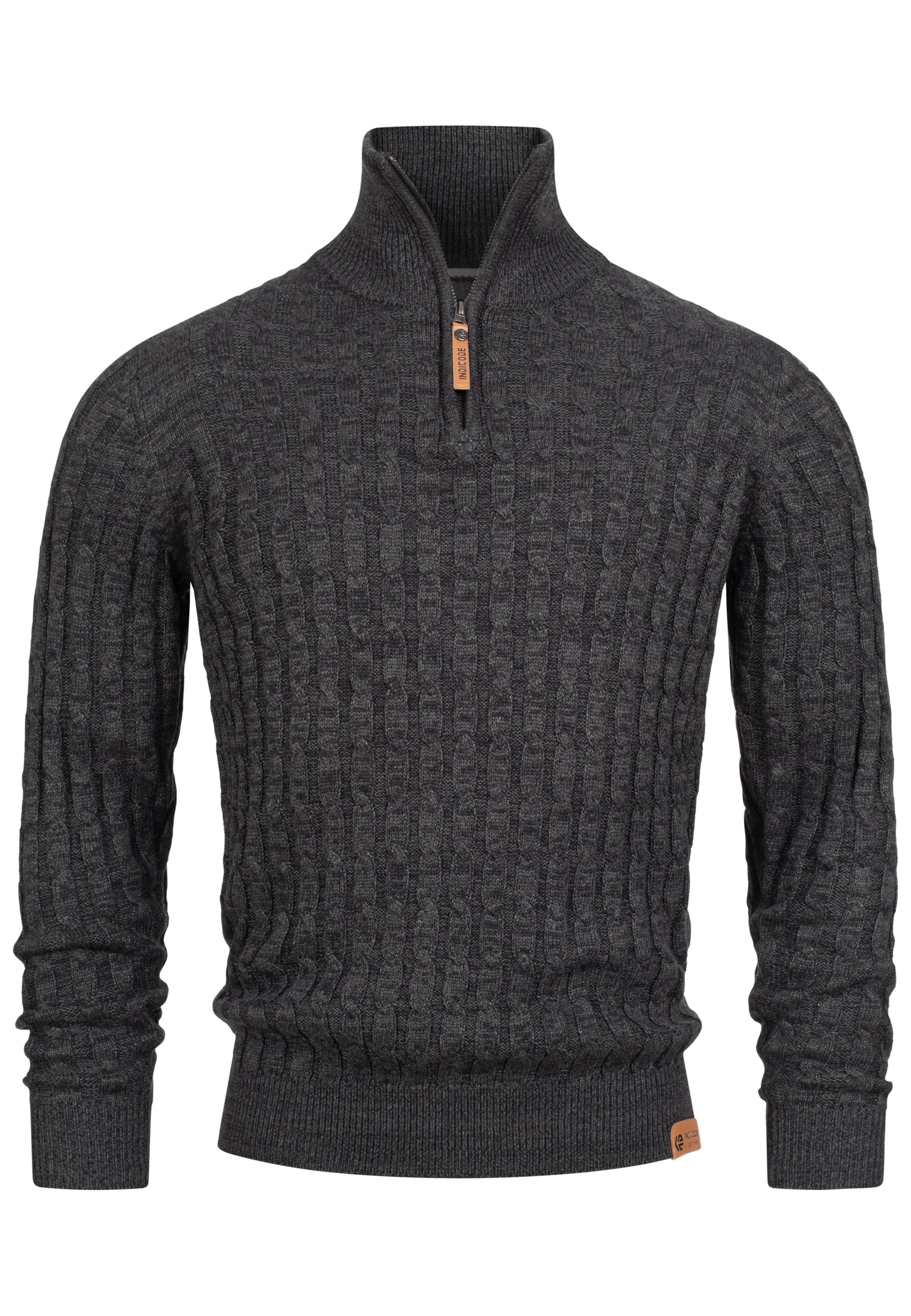 INDICODE JEANS Sweater 'Hector' in Grey: front