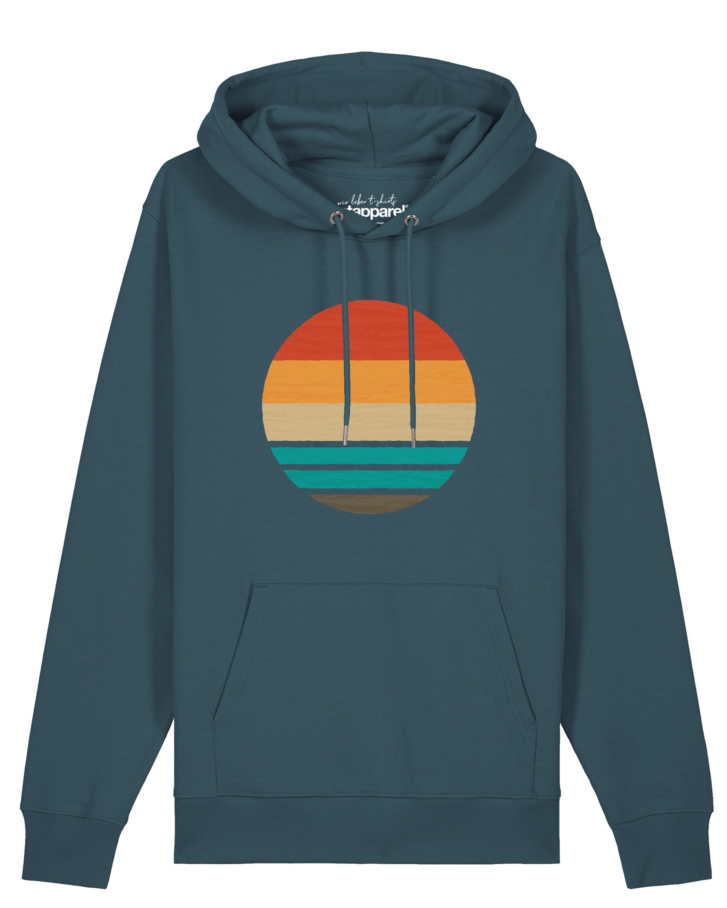 Sweat-shirt 'Retro Sunset Ocean' Watapparel en vert : devant