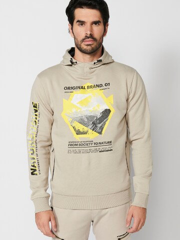 Sweat-shirt KOROSHI en beige : devant