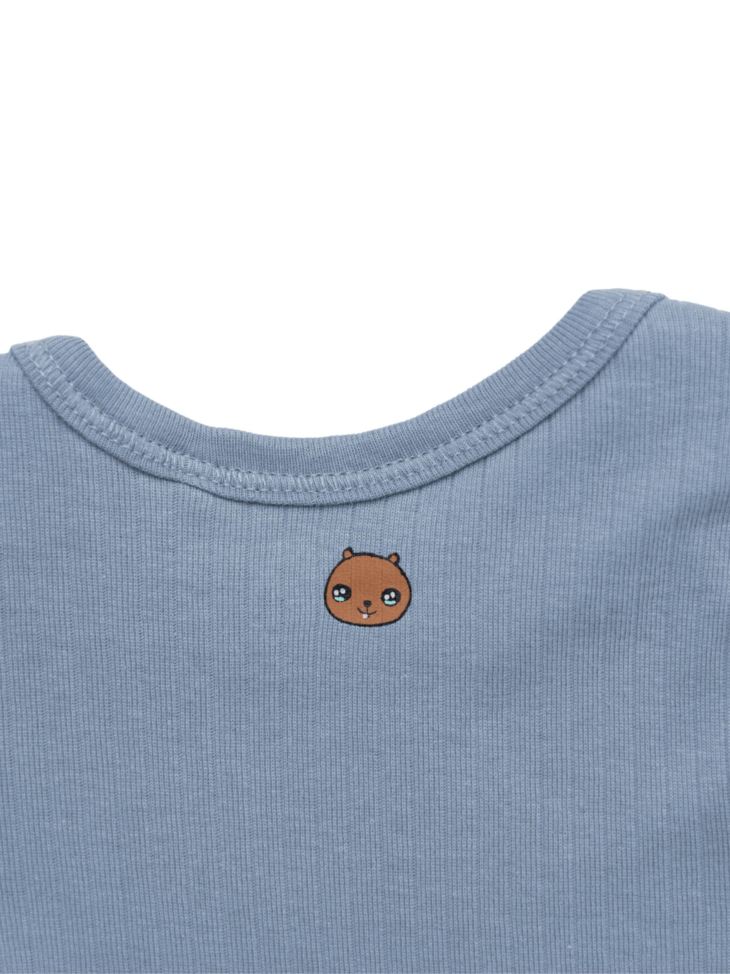 BergBiber Strampler/Body 'Wickel Body Niko (mitwachsend)'‌‌‌‌‌‌‌ in Blau