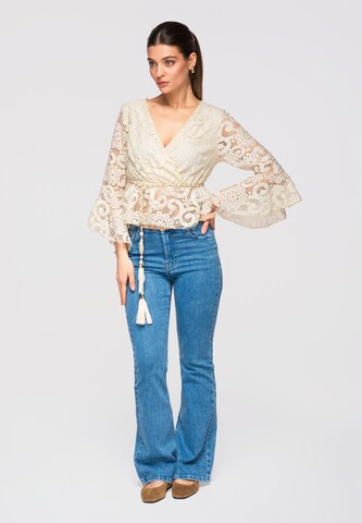 Ombre Blouse in Beige