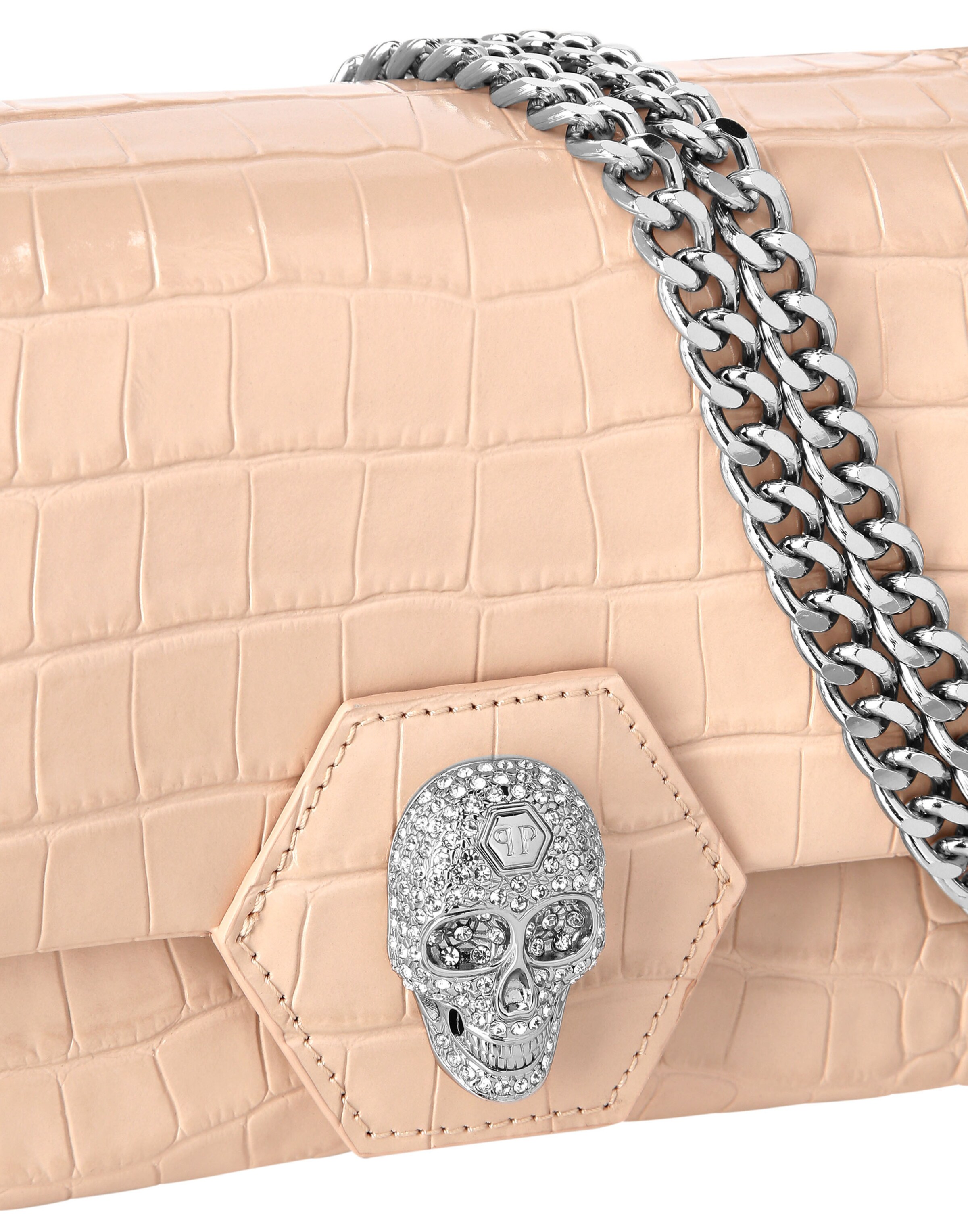 Philipp Plein - Mala de ombro 'Skull' em laranja