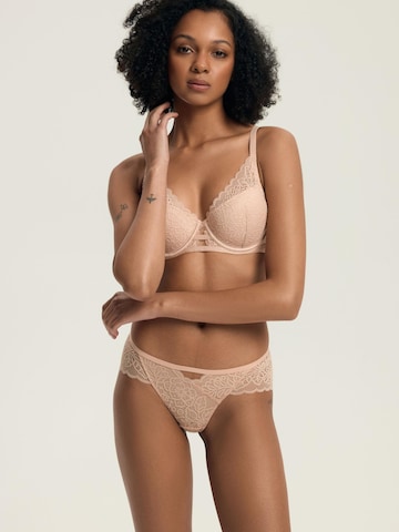Push-up Reggiseno 'Push-up-BH Hint, florale Spitze, herausnehmbare Polster 80B' di Henderson in beige