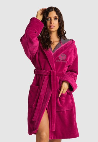 Carlo Colucci Short Bathrobe 'Como' in Pink: front