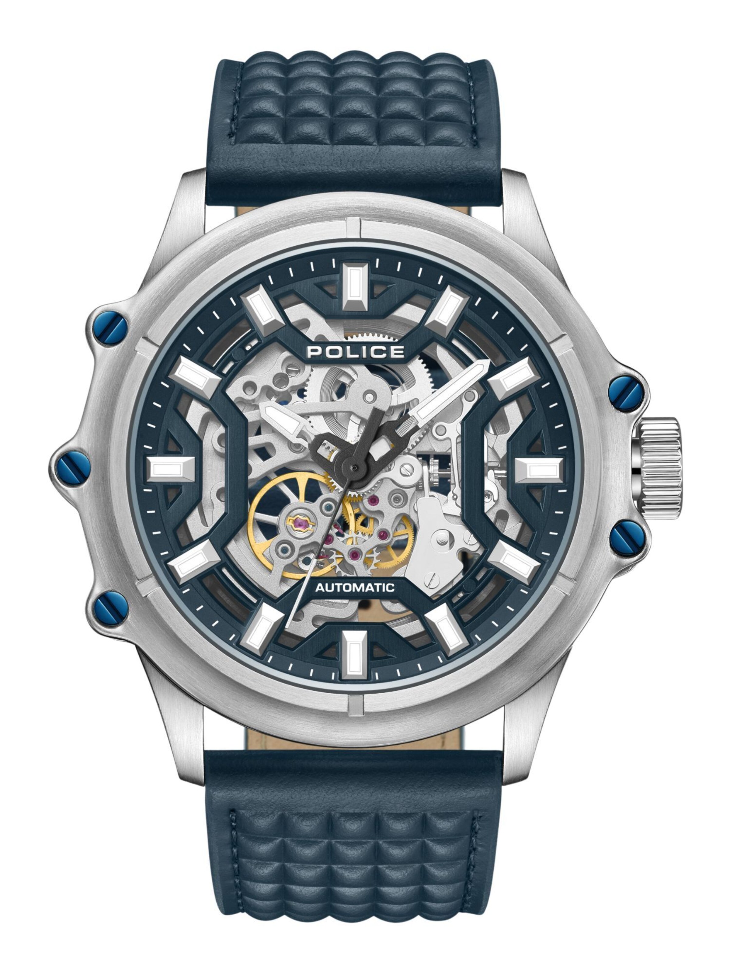 POLICE Analoog horloge 'Luang' in Blauw: voorkant