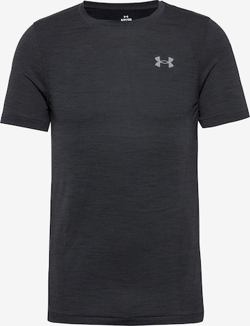 UNDER ARMOUR Performance shirt 'Wool Run' in Black: front