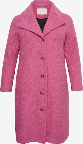 KAFFE CURVE Between-Seasons Coat 'Anni' in Pink: front